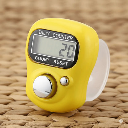 Digital Tasbeeh Counter 5-Digit LCD Display Portable Mini Hand Finger Ring Tally Tasbeeh Clicker for Namaz, Prayer and Zikr Counting - Random Color