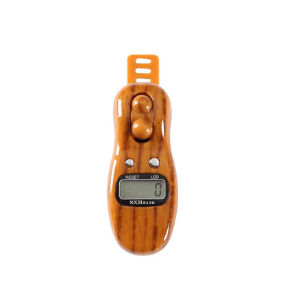 Classic Digital Tasbeeh Counter | Electronic Finger Tally in Premium Wood-Grain Finish | Ring Counter