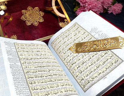 Red Acrylic Box Quran Pak with Rehal | Luxury Holy Quran Gift Sets