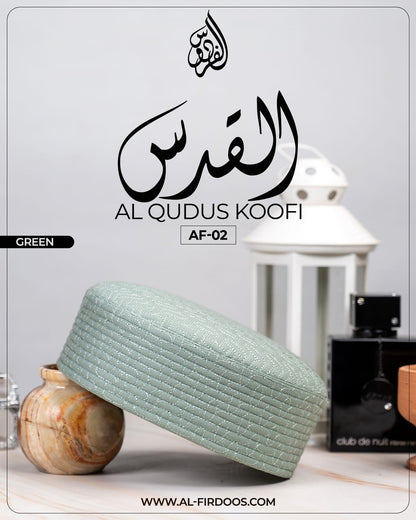 Al Firdoos Al Qudus Koofi AF-02 – Premium Structured Islamic Kufi Cap