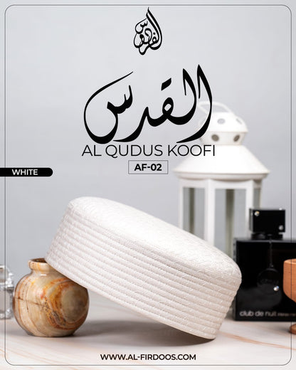 Al Firdoos Al Qudus Koofi AF-02 – Premium Structured Islamic Kufi Cap