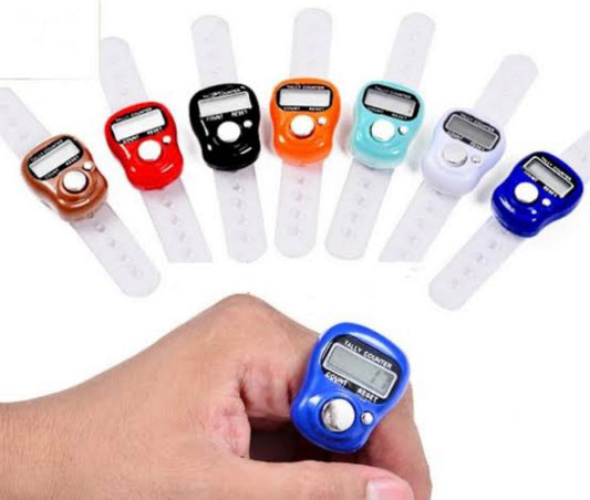 Digital Tasbeeh Counter 5-Digit LCD Display Portable Mini Hand Finger Ring Tally Tasbeeh Clicker for Namaz, Prayer and Zikr Counting - Random Color
